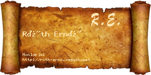 Róth Ernő névjegykártya